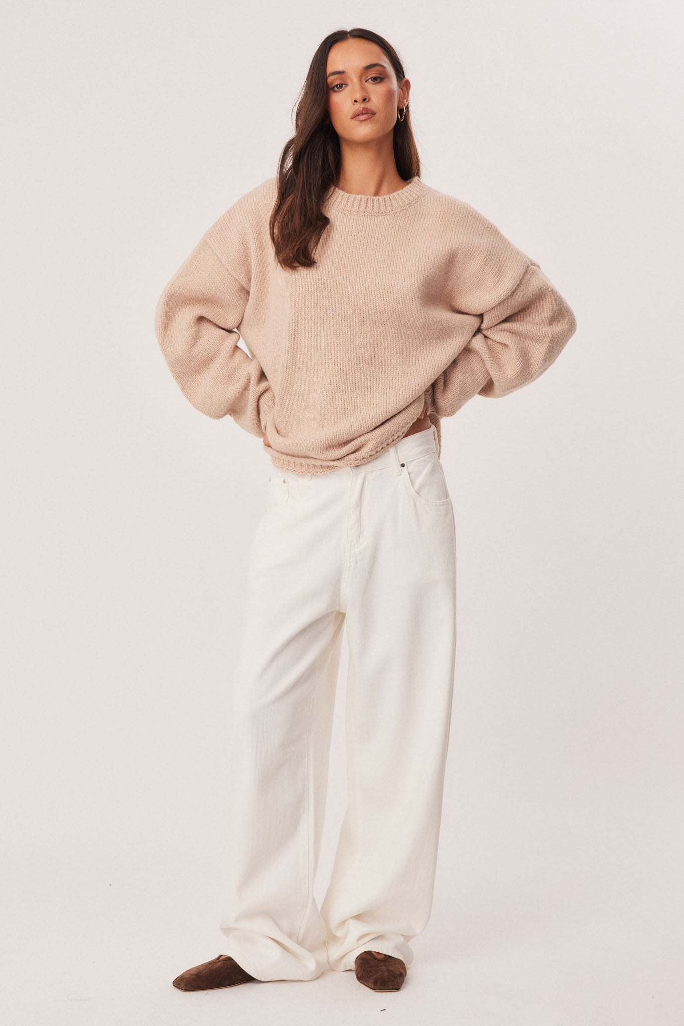 SNDYS ZOYA KNIT JUMPER (Beige Marl)