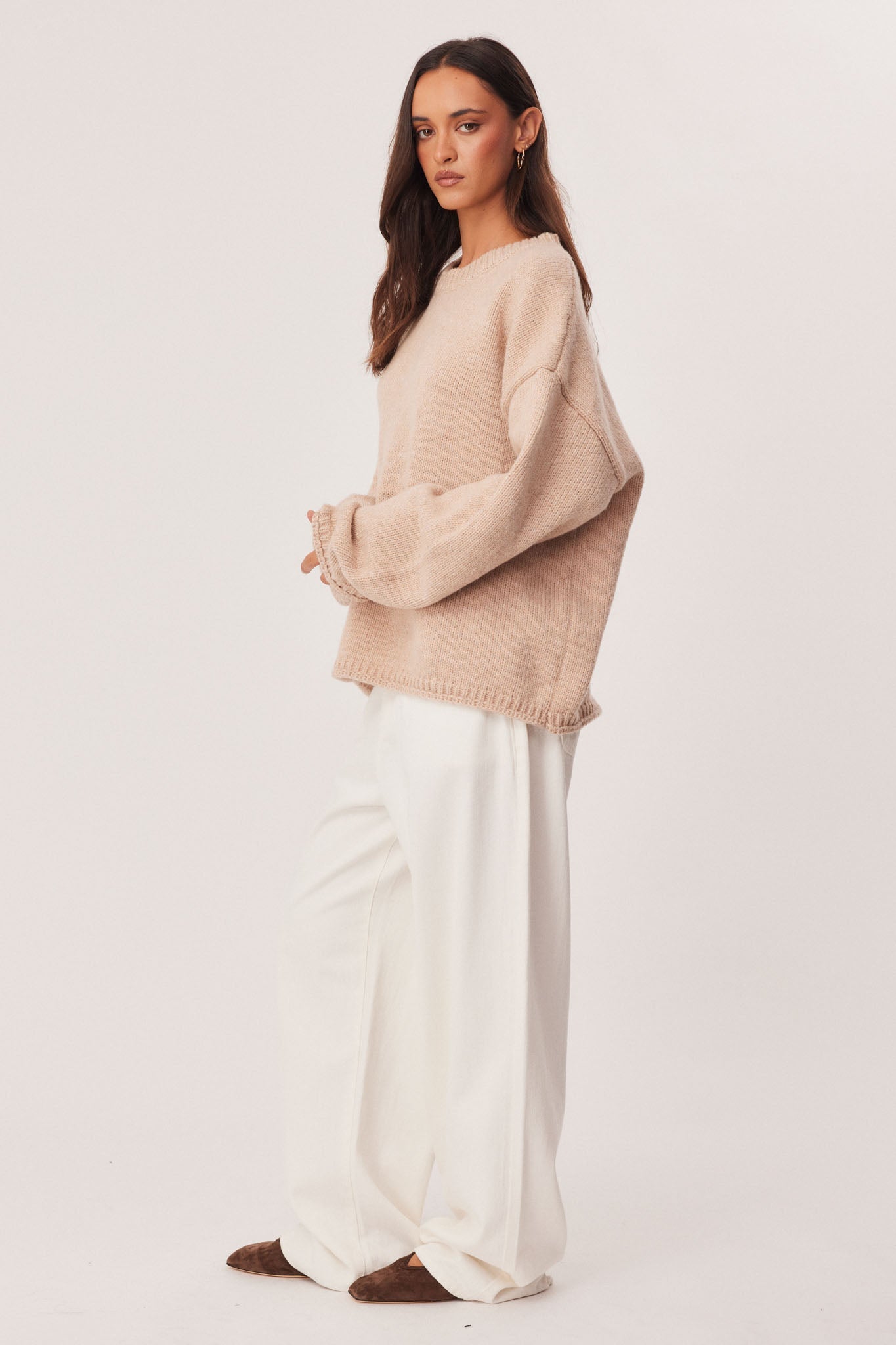 SNDYS ZOYA KNIT JUMPER (Beige Marl)