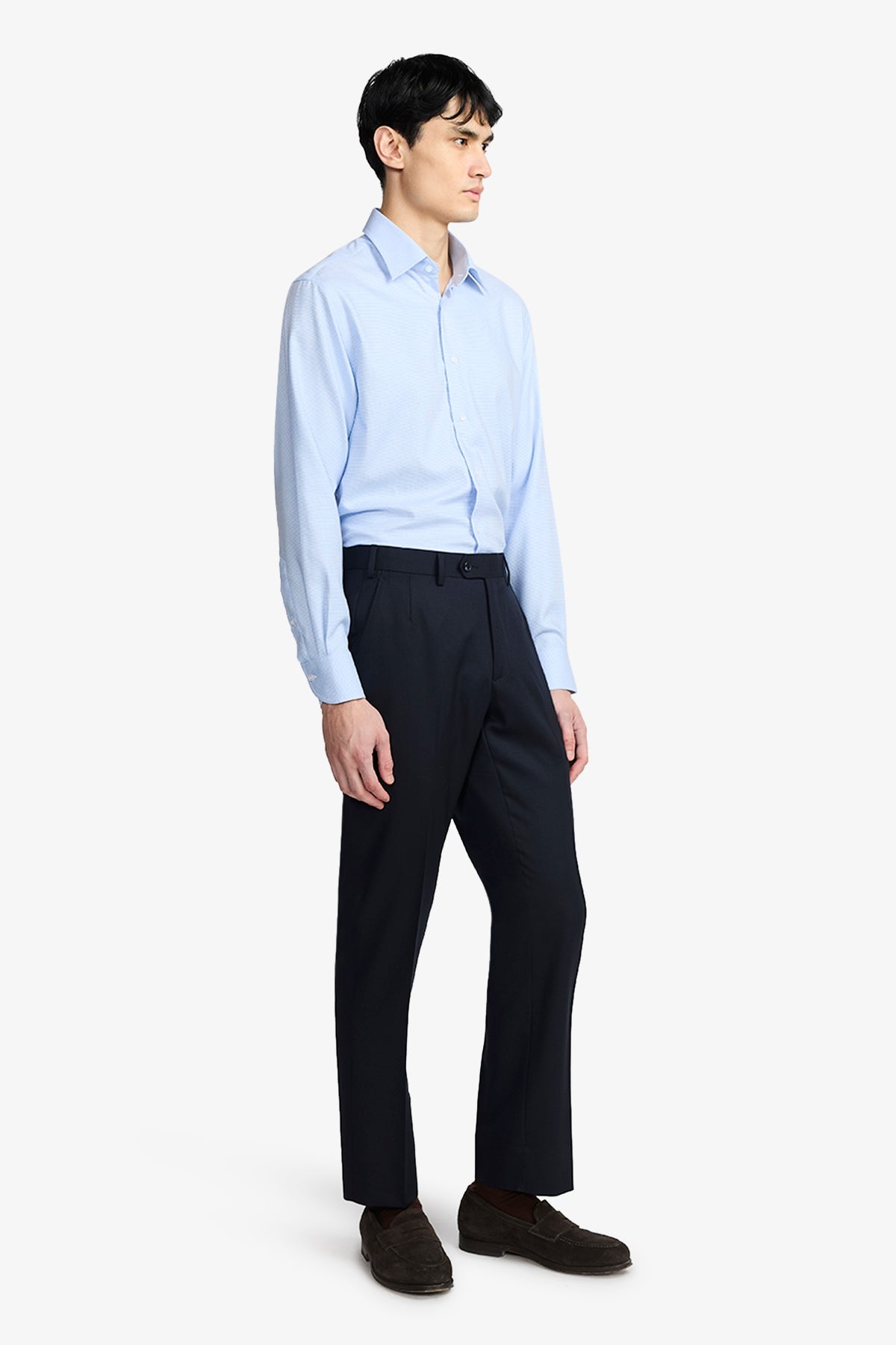 Anthony Squires Gus Formal Shirt Micro Houndstooth (Blue)