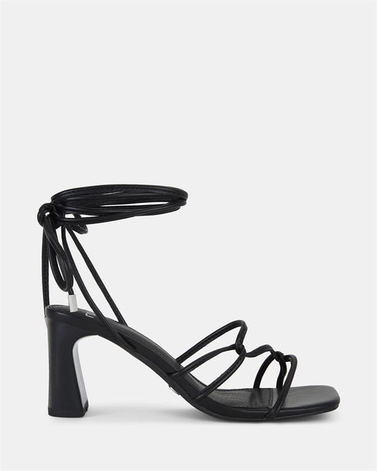 Image of Sandals. Product name - Uray Women's Strappy Low Heel BLACK Novo Sandals in Black colour by brand - NOVO