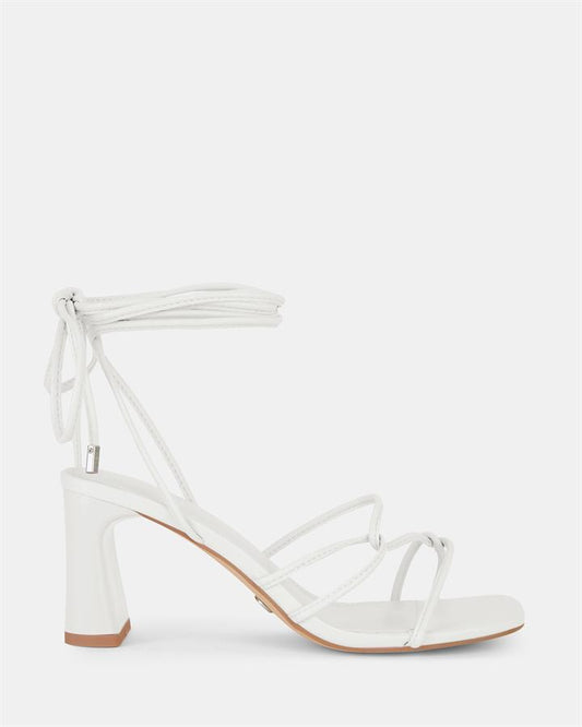 Image of Sandals. Product name - Uray Women's Strappy Low Heel WHITE Novo Sandals in White colour by brand - NOVO