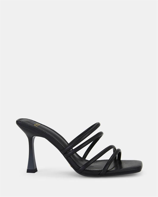 Image of Sandals. Product name - Leema Women's Strappy High Heel BLACK Novo Sandals in Black colour by brand - NOVO