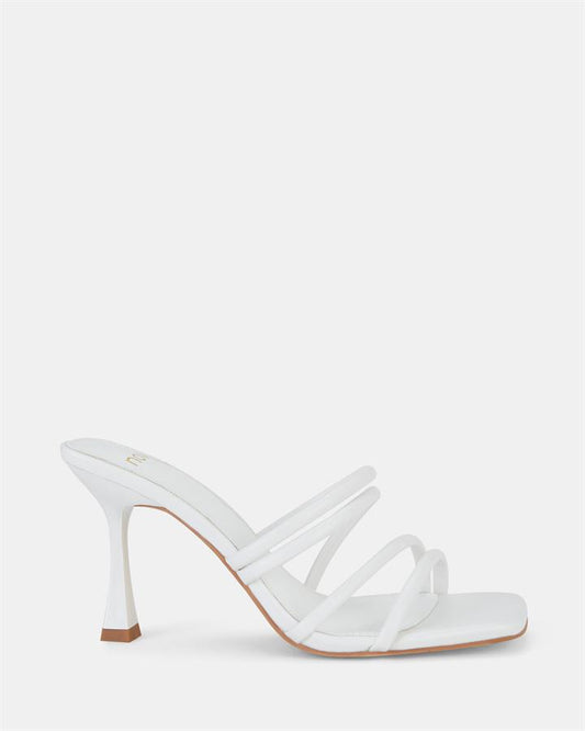 Image of Sandals. Product name - Leema Women's Strappy High Heel WHITE Novo Sandals in White colour by brand - NOVO