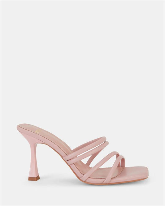 Image of Sandals. Product name - Leema Women's Strappy High Heel Coral Novo Sandals in Coral colour by brand - NOVO