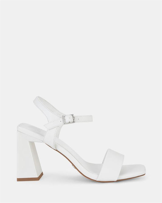 Image of Sandals. Product name - Litzy Women's Strappy High Heel WHITE Novo Sandals in White colour by brand - NOVO