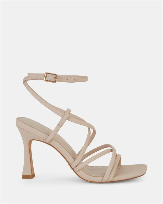 Image of Sandals. Product name - Lolla Women's Strappy High Heel NUDE Novo Sandals in Nude colour by brand - NOVO