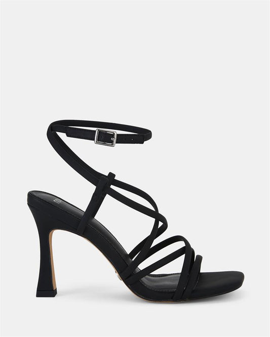 Image of Sandals. Product name - Lolla Women's Strappy High Heel BLACK Novo Sandals in Black colour by brand - NOVO