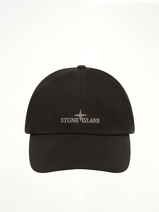 Image of Hats. Product name - 910001 Ripstop Baseball Cap in Black colour by brand - STONE ISLAND