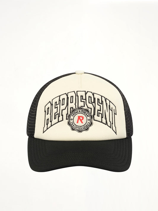 Image of Hats. Productname: REPRESENT Legacy Crest Cap in Antique White colour by brand - REPRESENT
