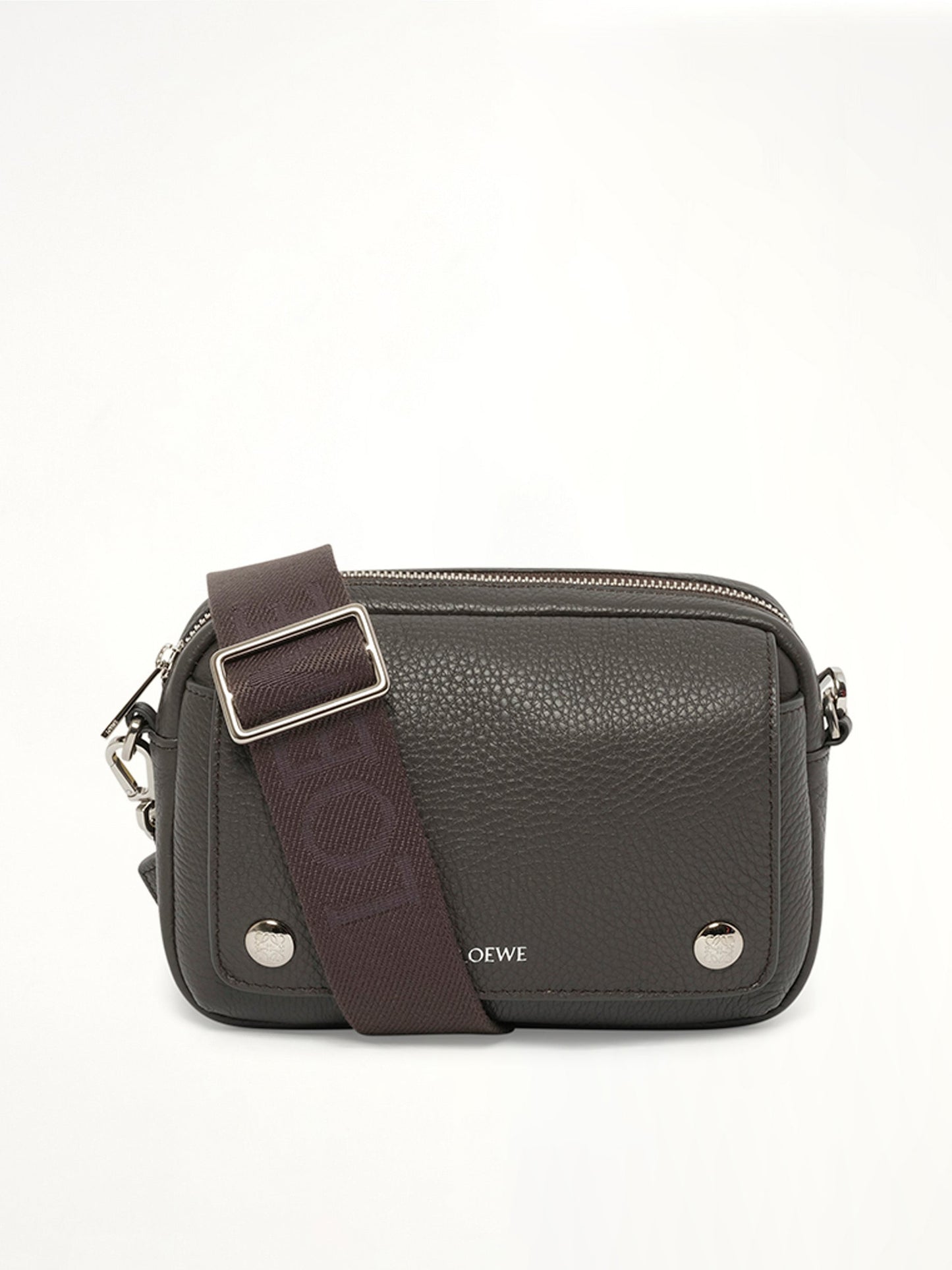 Image of Bags. Product name - Pebble Messenger Small in Dark Grey colour by brand - LOEWE