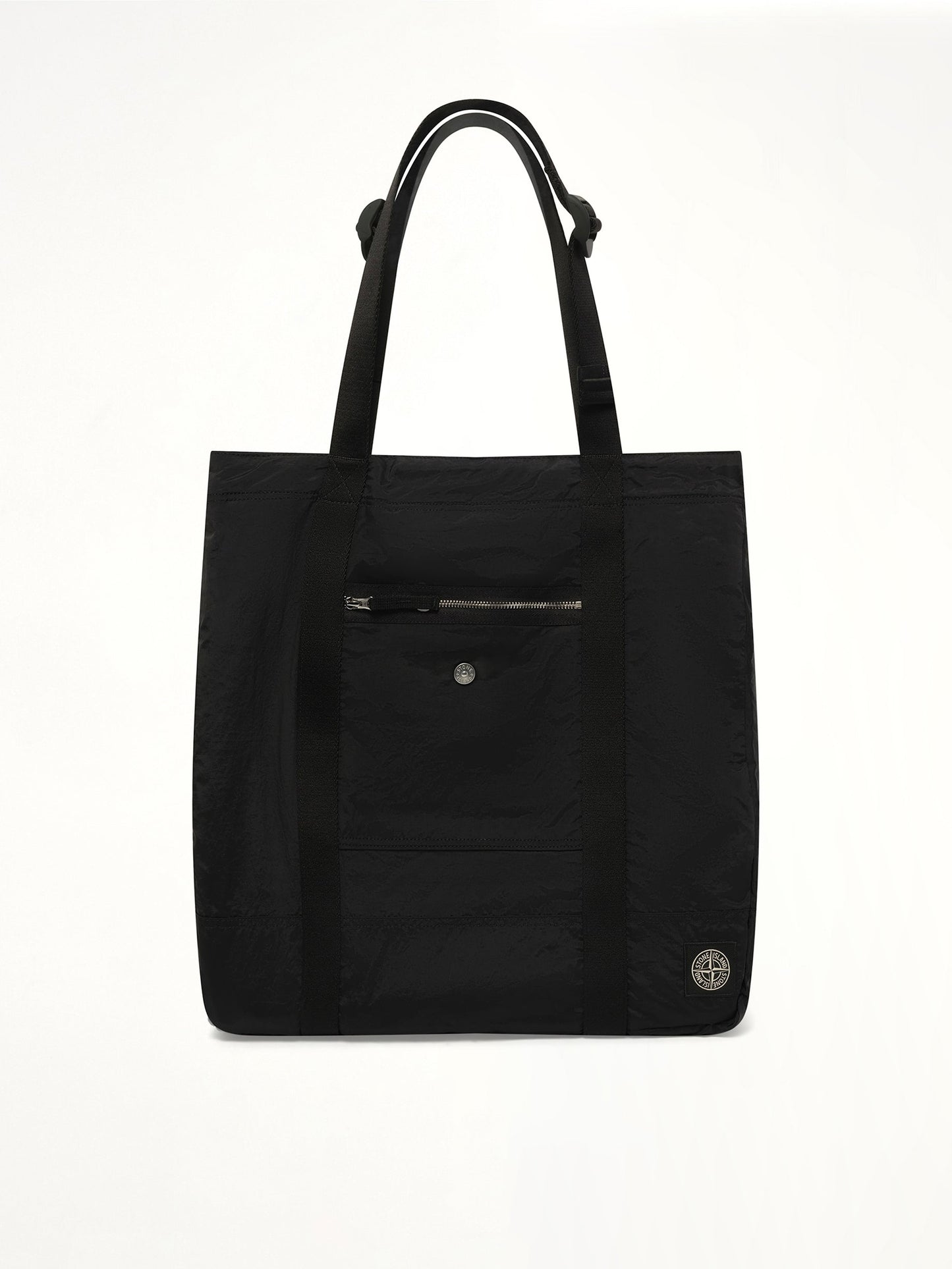 Image of Bags. Product name - 920001 Coated Nylon Tote Bag in Black colour by brand - STONE ISLAND