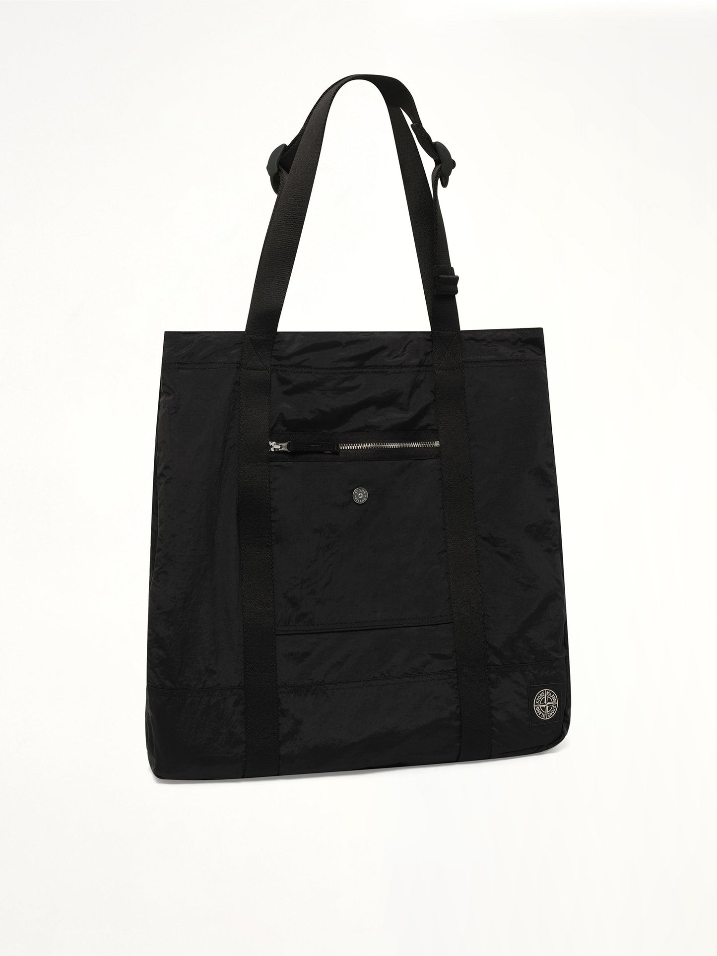 STONE ISLAND 920001 Coated Nylon Tote Bag (Black)