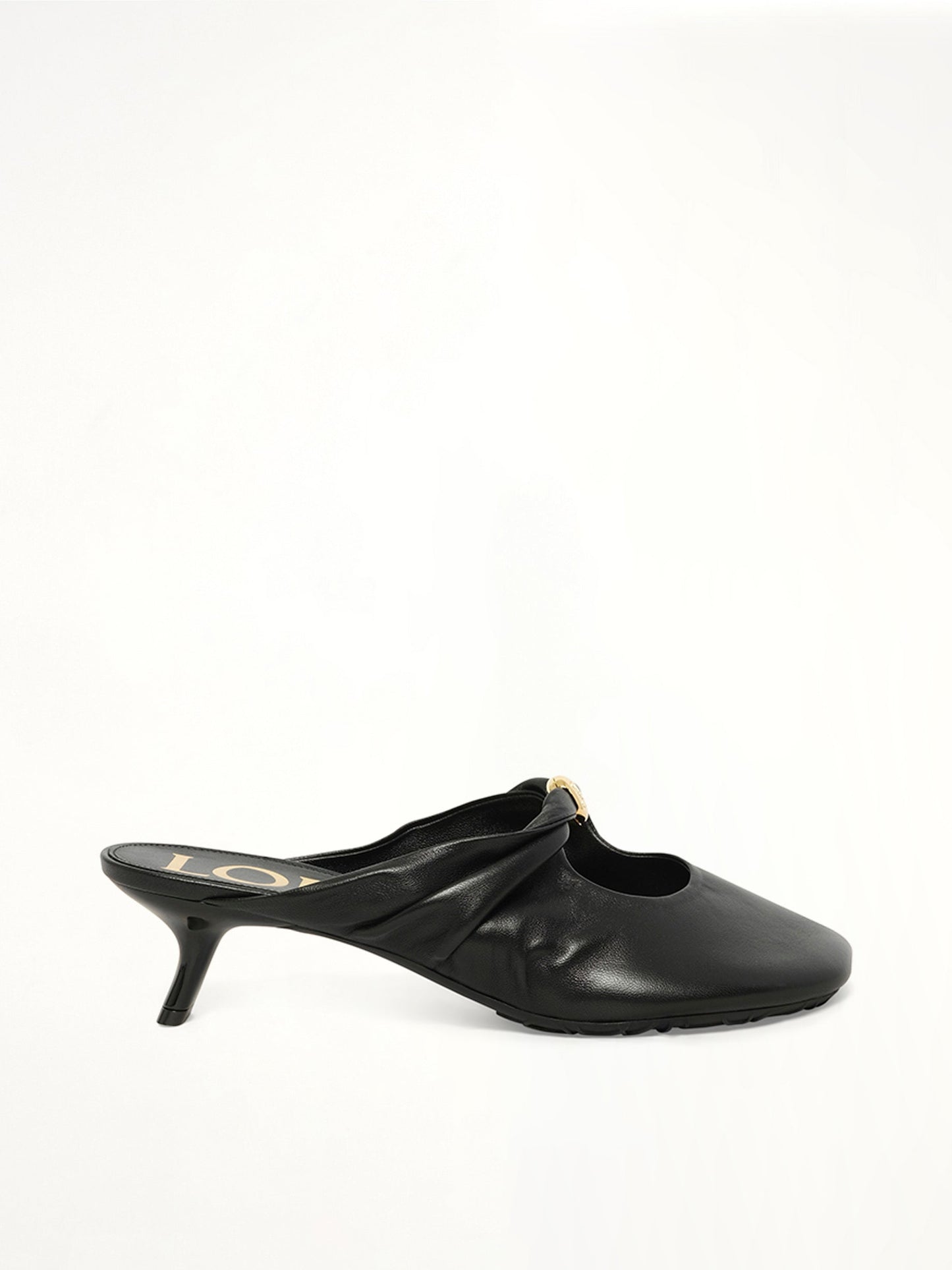 Image of Sandals. Product name - Pebble Soft Mule 45H in Black colour by brand - LOEWE