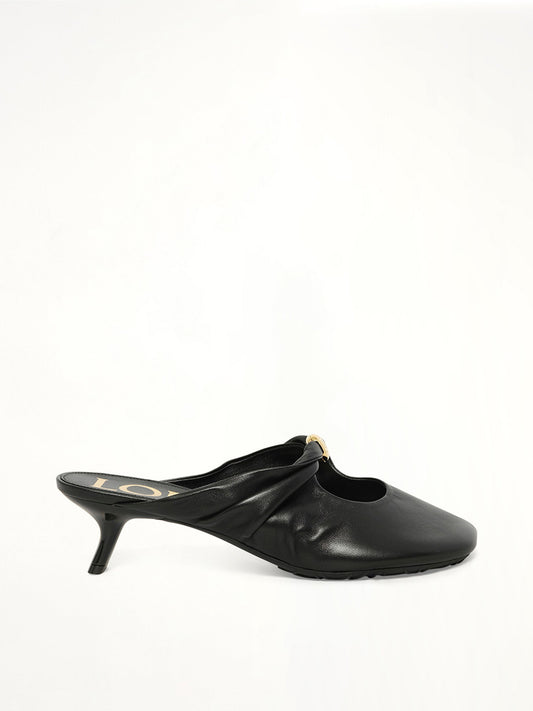 Image of Sandals. Product name - Pebble Soft Mule 45H in Black colour by brand - LOEWE