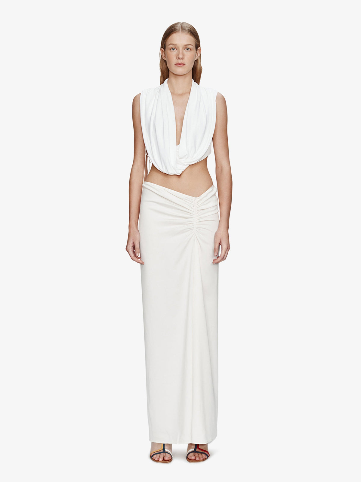 CHRISTOPHER ESBER Interlock Jersey Drape Top (White)