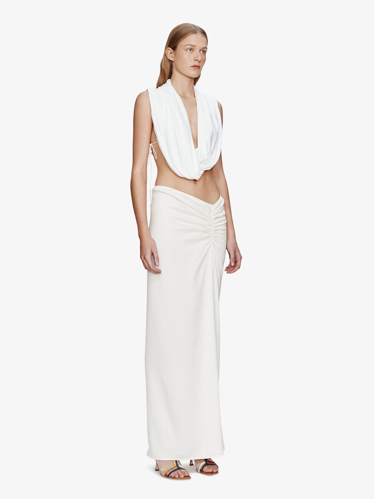 CHRISTOPHER ESBER Interlock Jersey Drape Top (White)