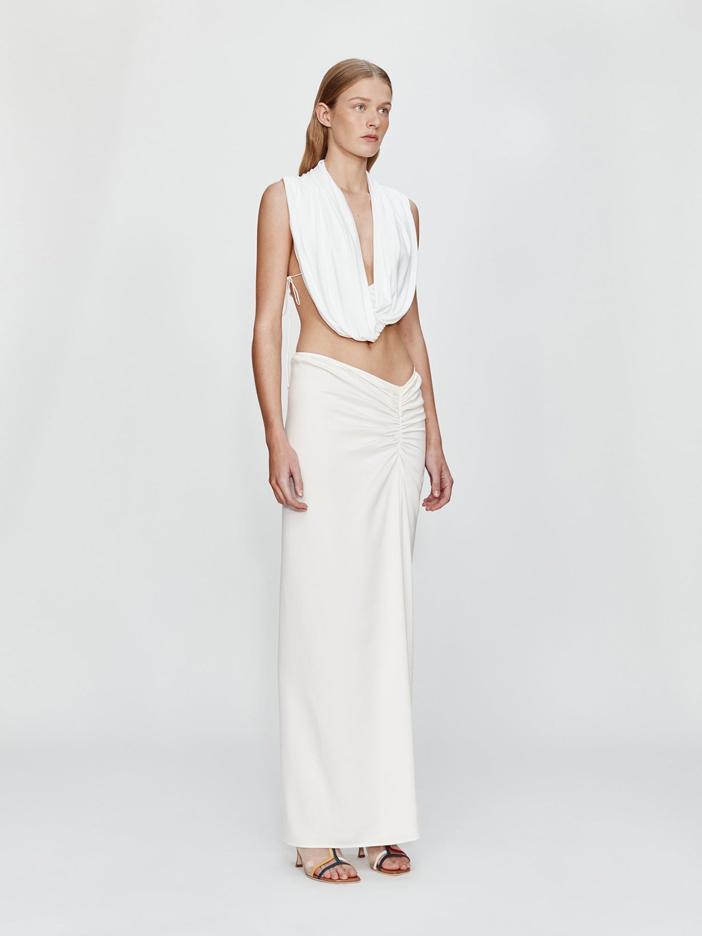 CHRISTOPHER ESBER Interlock Jersey Drape Top (White)