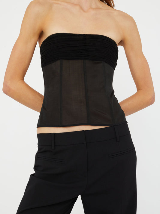 Image of Lingerie. Productname: Christopher Esber Tulle Overlay Corset in Corset colour by brand - Christopher Esber