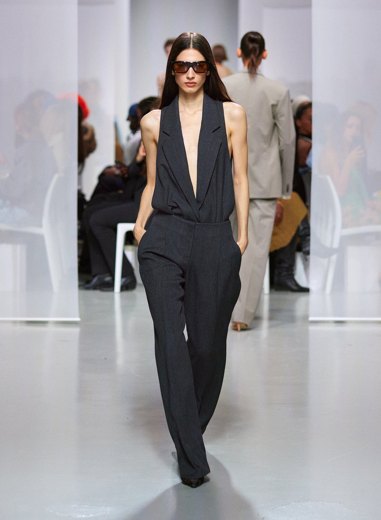 Christopher Esber Facile Tailored Twill Bodysuit (Black)