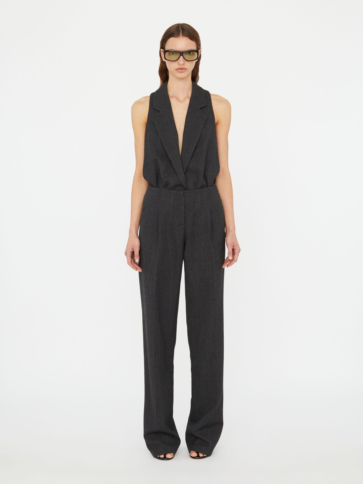 Christopher Esber Facile Tailored Twill Bodysuit (Black)