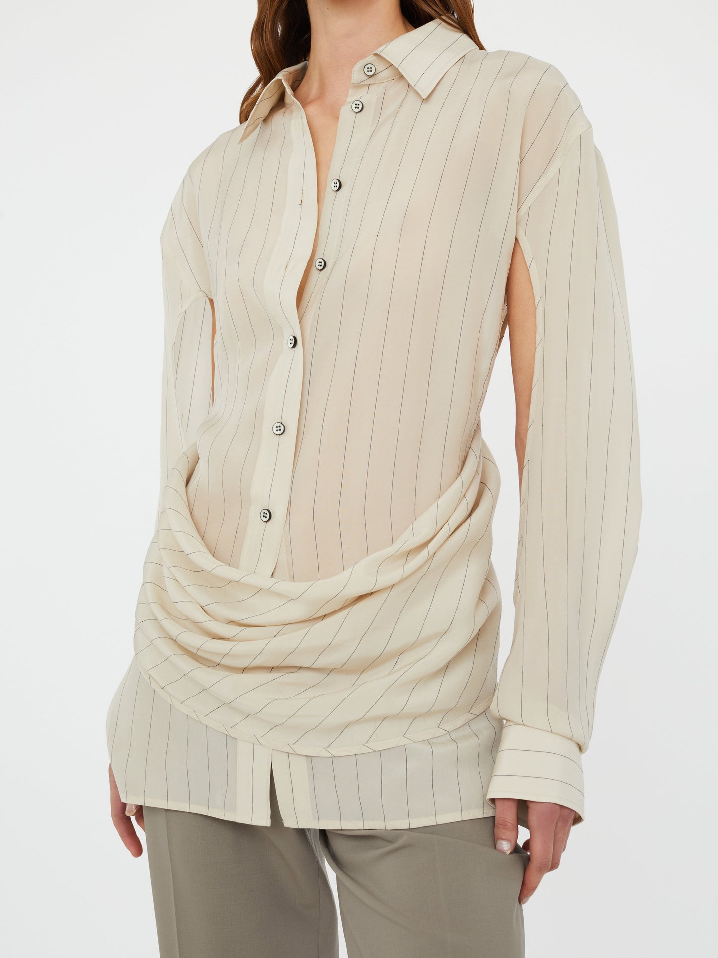 Christopher Esber Crossover Drape Shirt (Black)