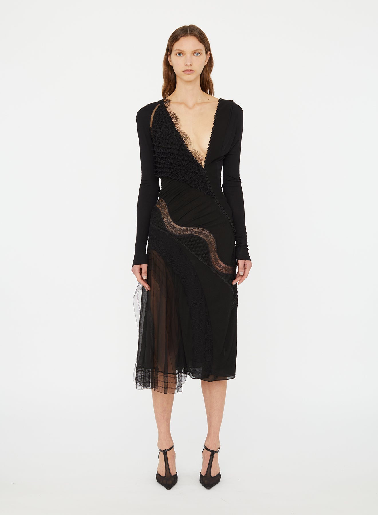 Image of Dresses. Product name - Vespertine Lace Gown in Black colour by brand - Christopher Esber