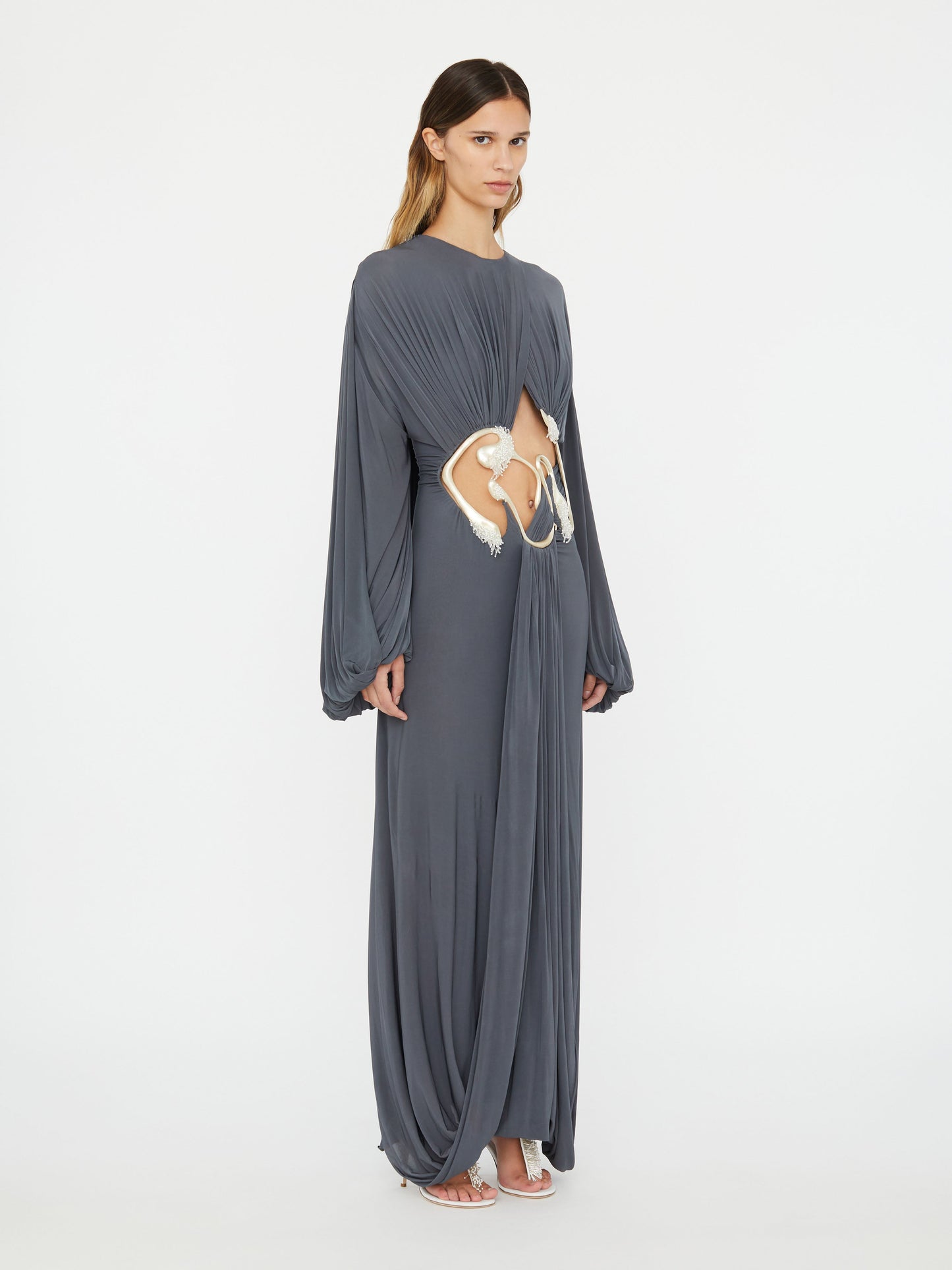 Christopher Esber Sculptured Torso Sweater Dress (Grey)