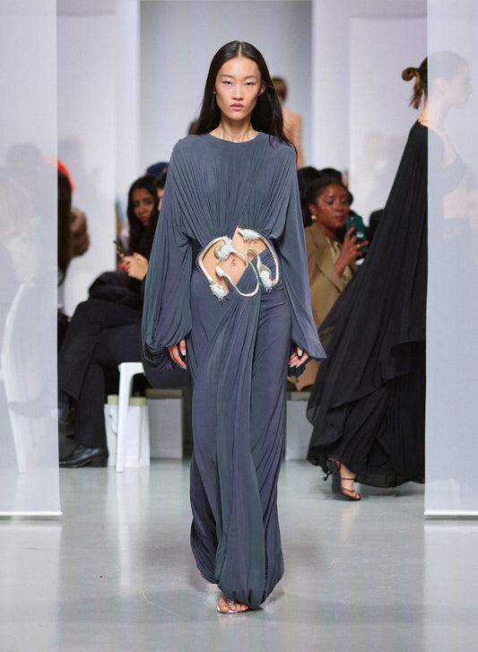 Christopher Esber Sculptured Torso Sweater Dress (Grey)