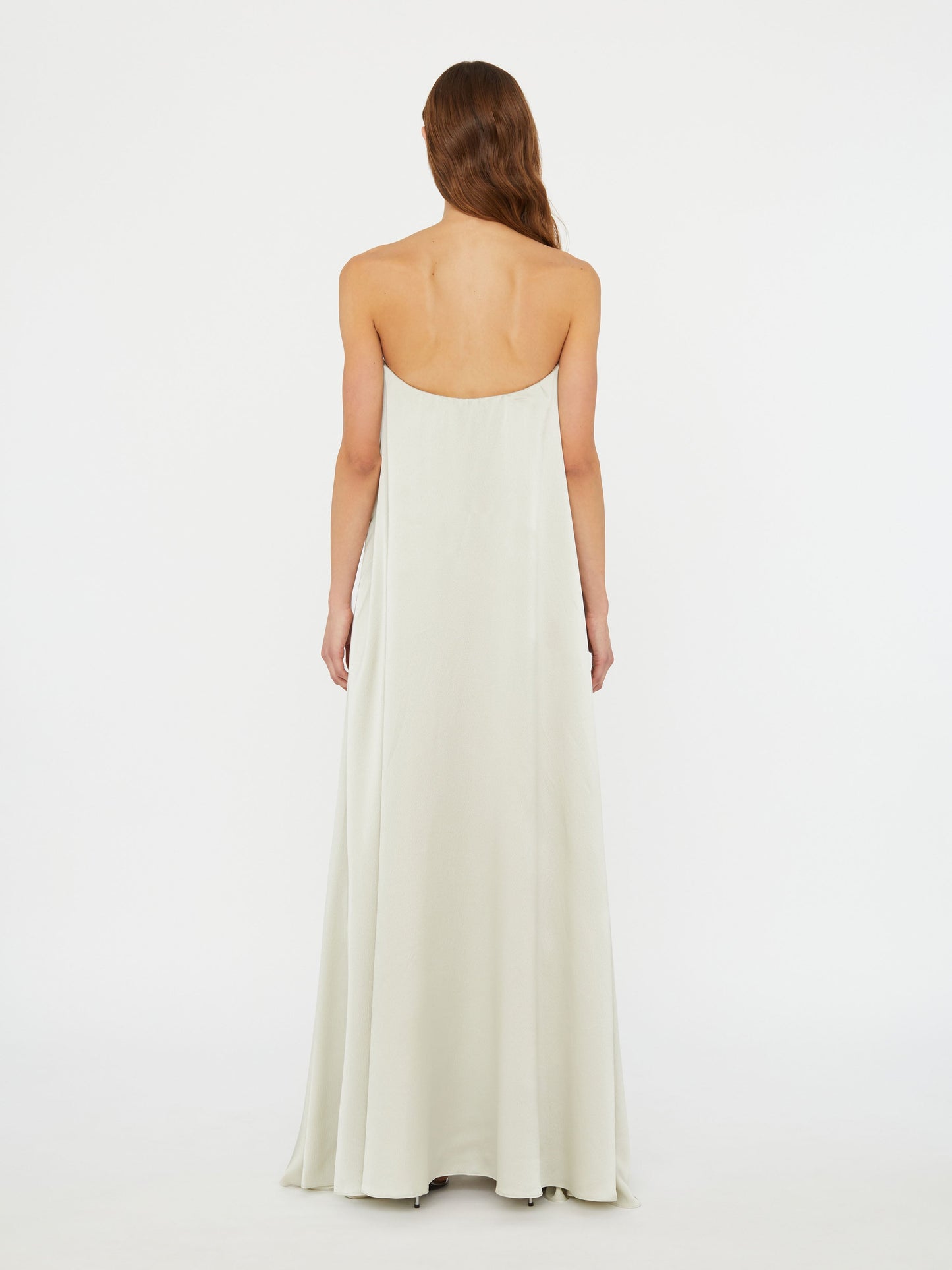 Christopher Esber Textured Silk Salacia Strapless Gown (Putty)