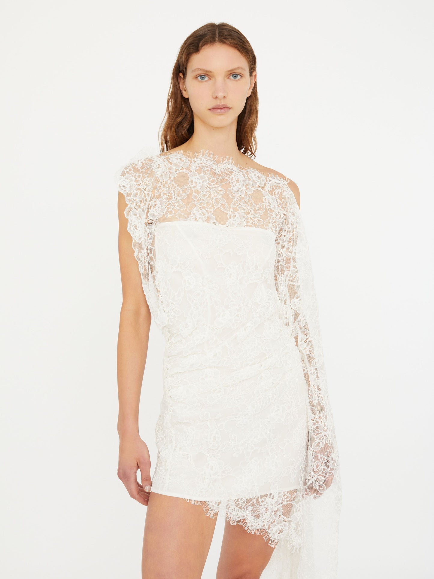 Christopher Esber Floating Lace Mini Dress (White)