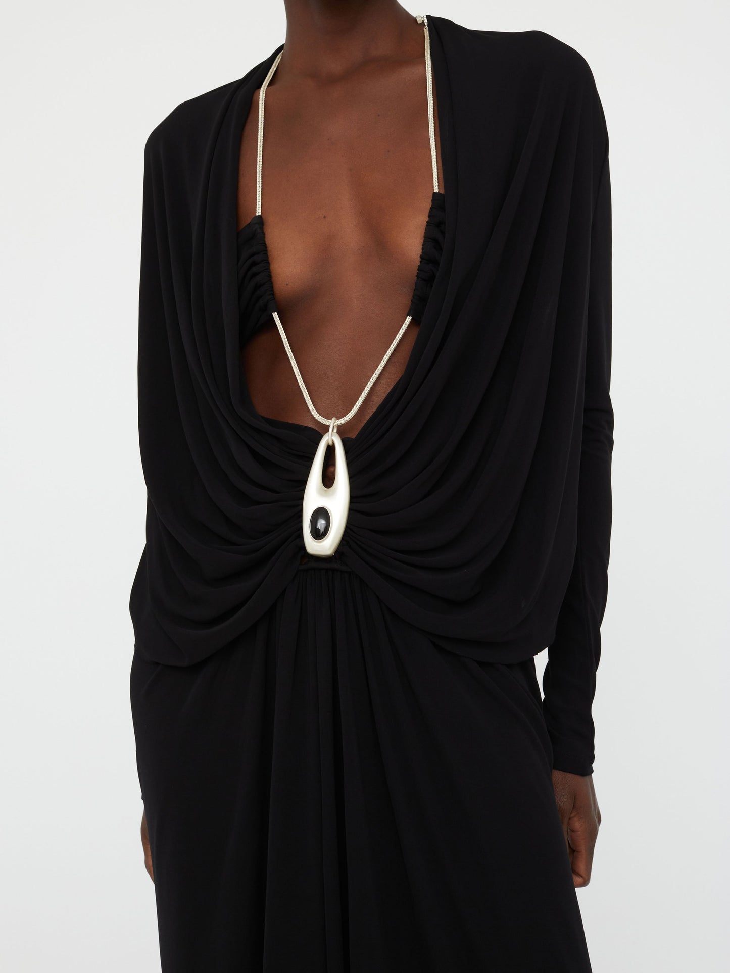 Christopher Esber Lavalliere Draped Jersey Long Sleeve (Dress)
