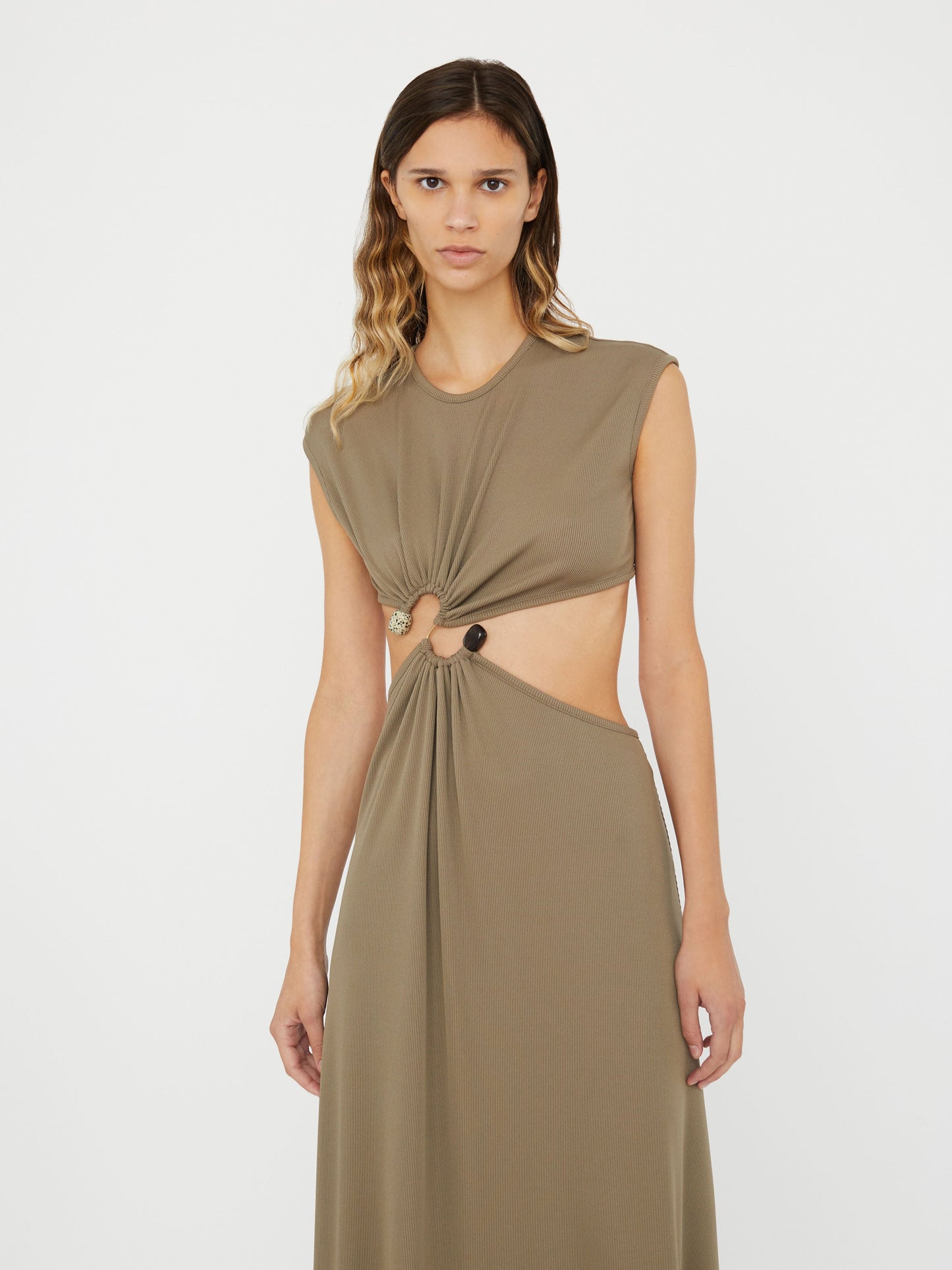 Christopher Esber S-Buckle Tank Dress (Eucalypt)