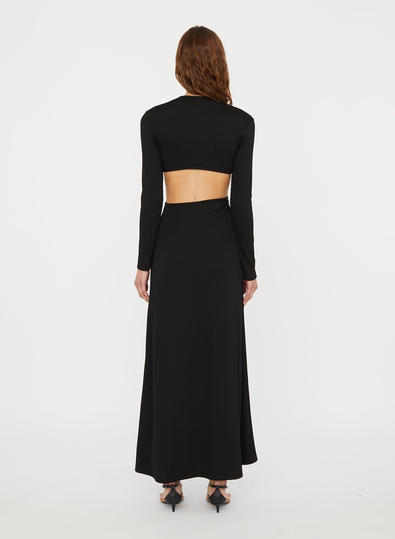 CHRISTOPHER ESBER S-Buckle Long Sleeve Dress (Black)