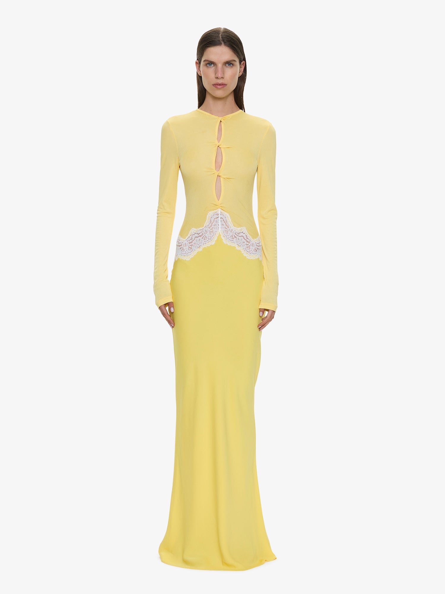 Image of Dresses. Product name - Open Twist Verner Lace Dress in White colour by brand - CHRISTOPHER ESBER