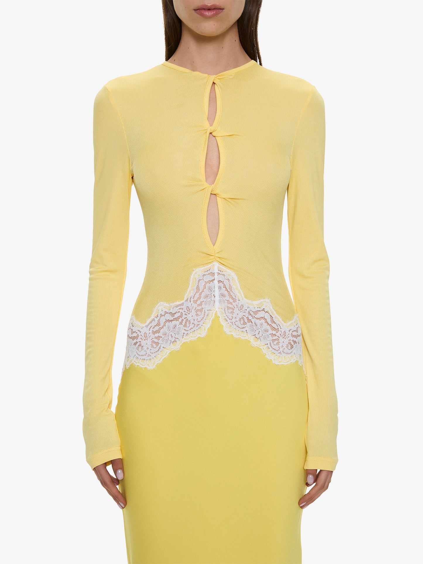 CHRISTOPHER ESBER Open Twist Verner Lace Dress (White)