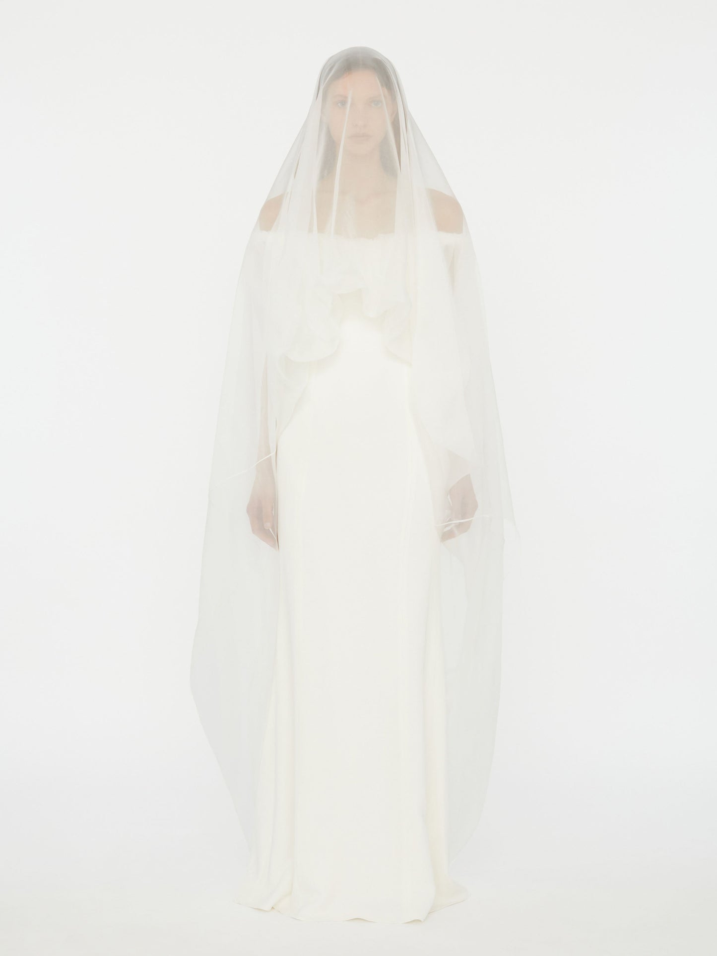 Christopher Esber Vapour Overlay Silk Gown (White)