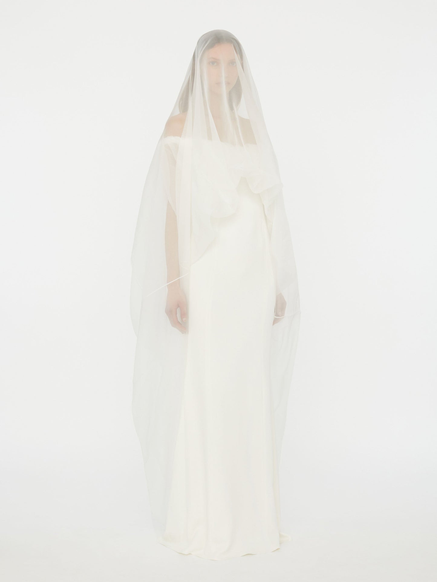 Christopher Esber Vapour Overlay Silk Gown (White)