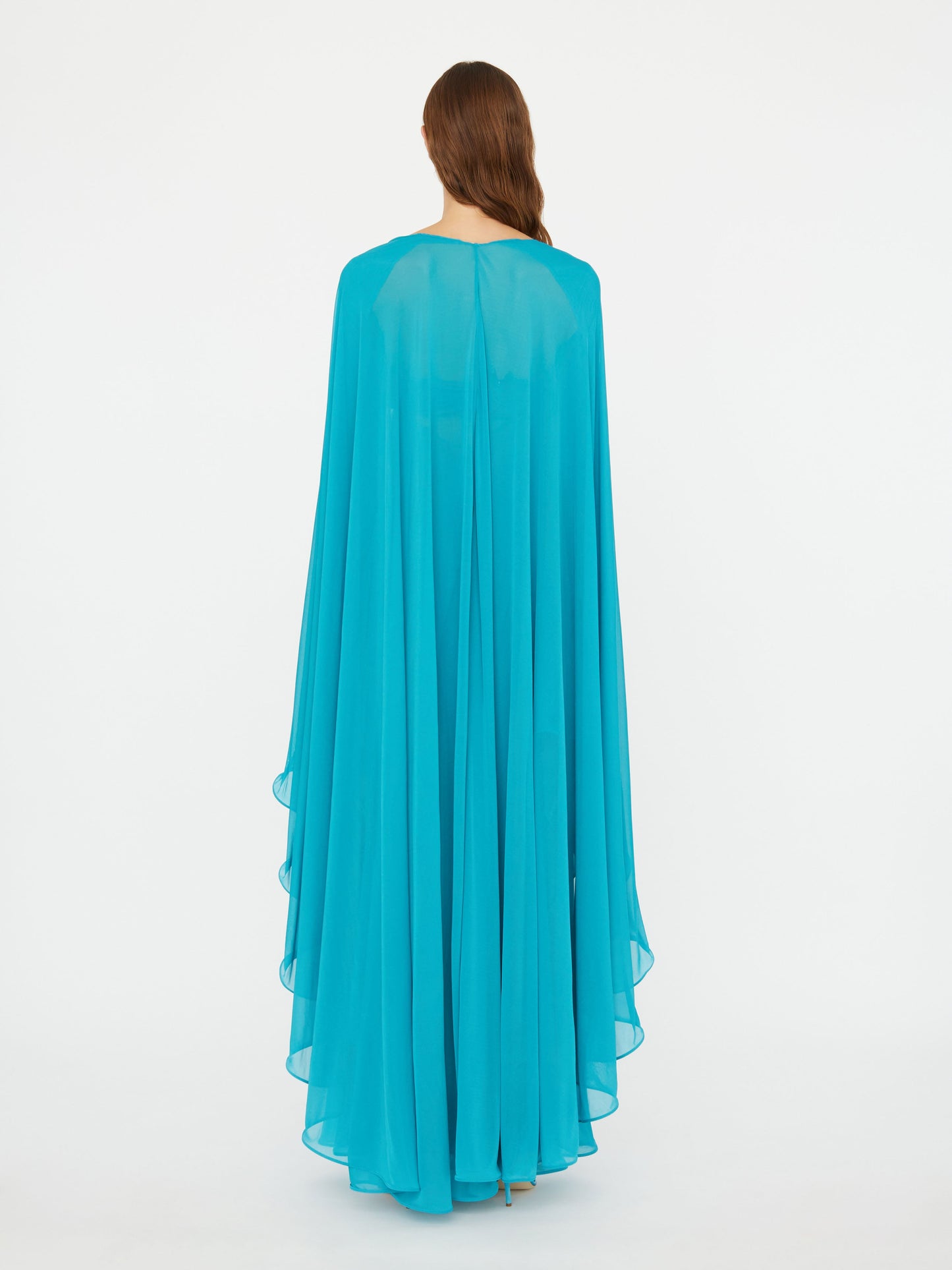 Christopher Esber Gyre Suspended Stream Jersey Dress (Teal)