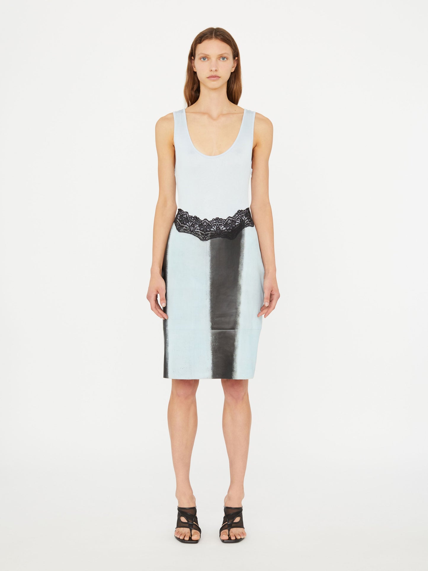 Image of Dresses. Productname: Christopher Esber Ribbed Scuffed Leather Tank Dress in Dress colour by brand - Christopher Esber