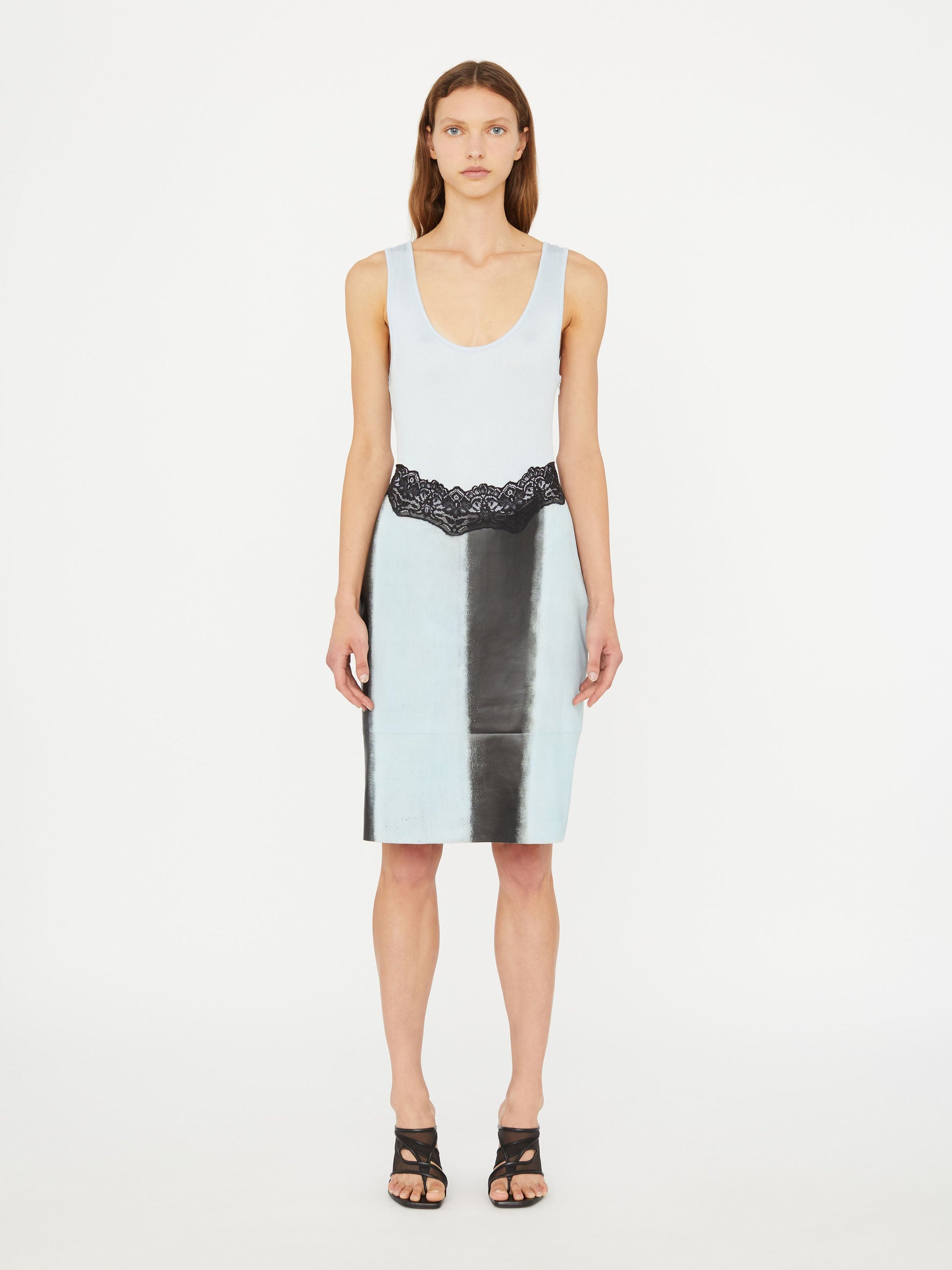 Image of Dresses. Productname: Christopher Esber Ribbed Scuffed Leather Tank Dress in Dress colour by brand - Christopher Esber