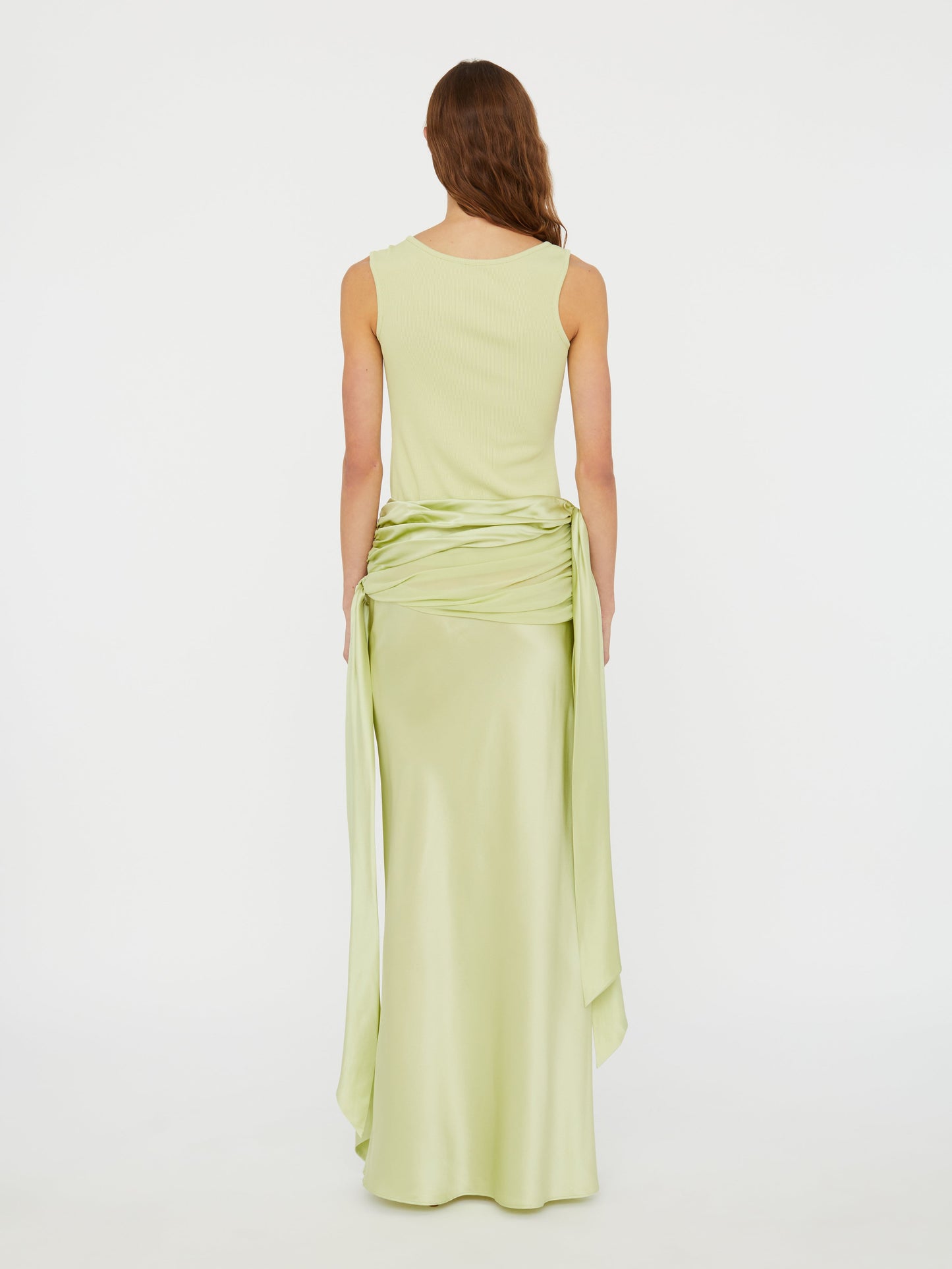 Christopher Esber Knotted Silk Gather Skirt (Melon)