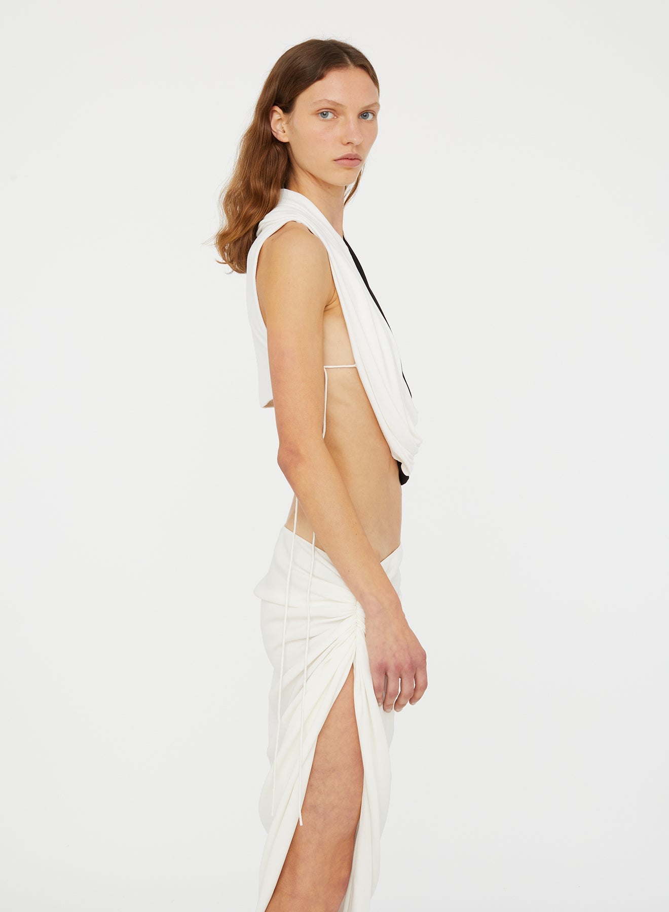 Christopher Esber Crescent Gather Skirt (White)