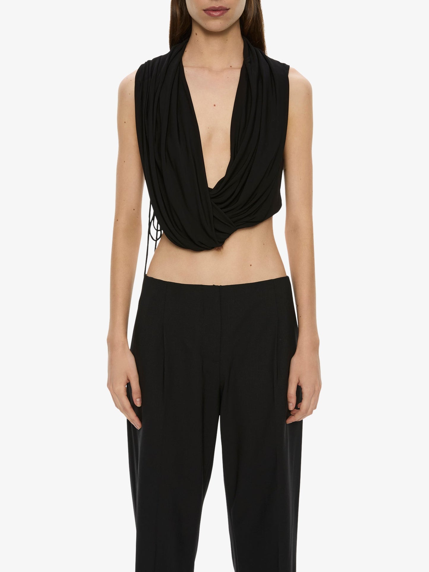 Christopher Esber Interlock Jersey Drape Top (Black)