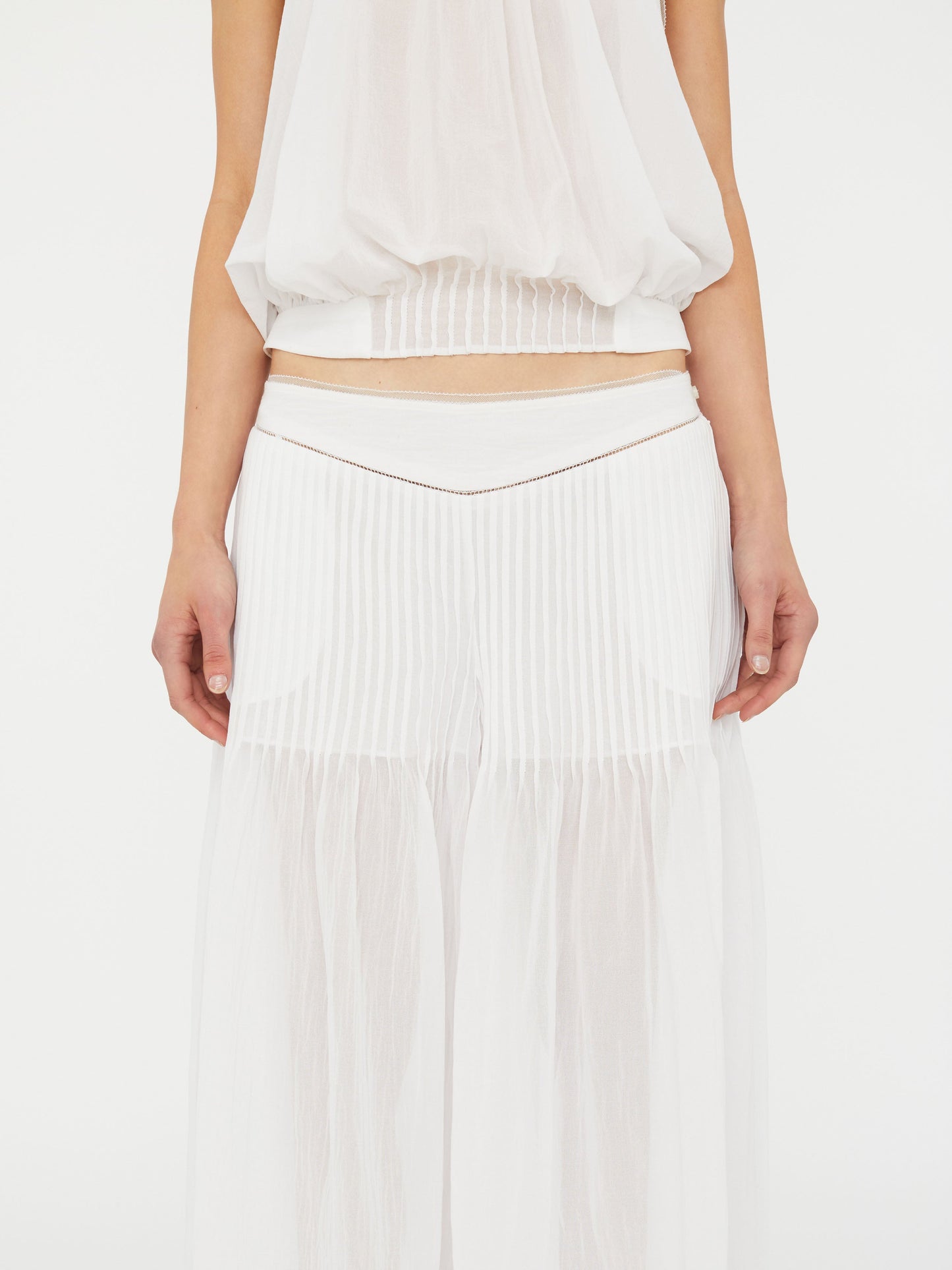 Christopher Esber Vanished Pintucked Pant (White)