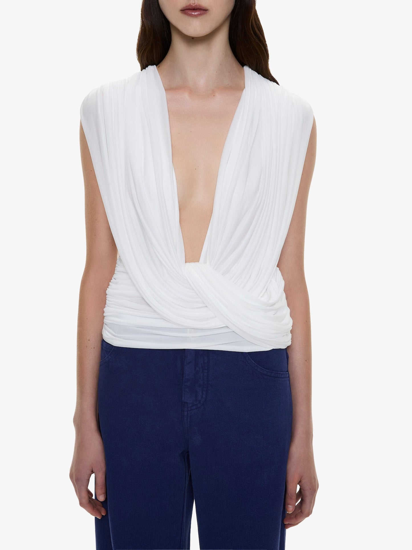 CHRISTOPHER ESBER Ripple Drape Top (White)
