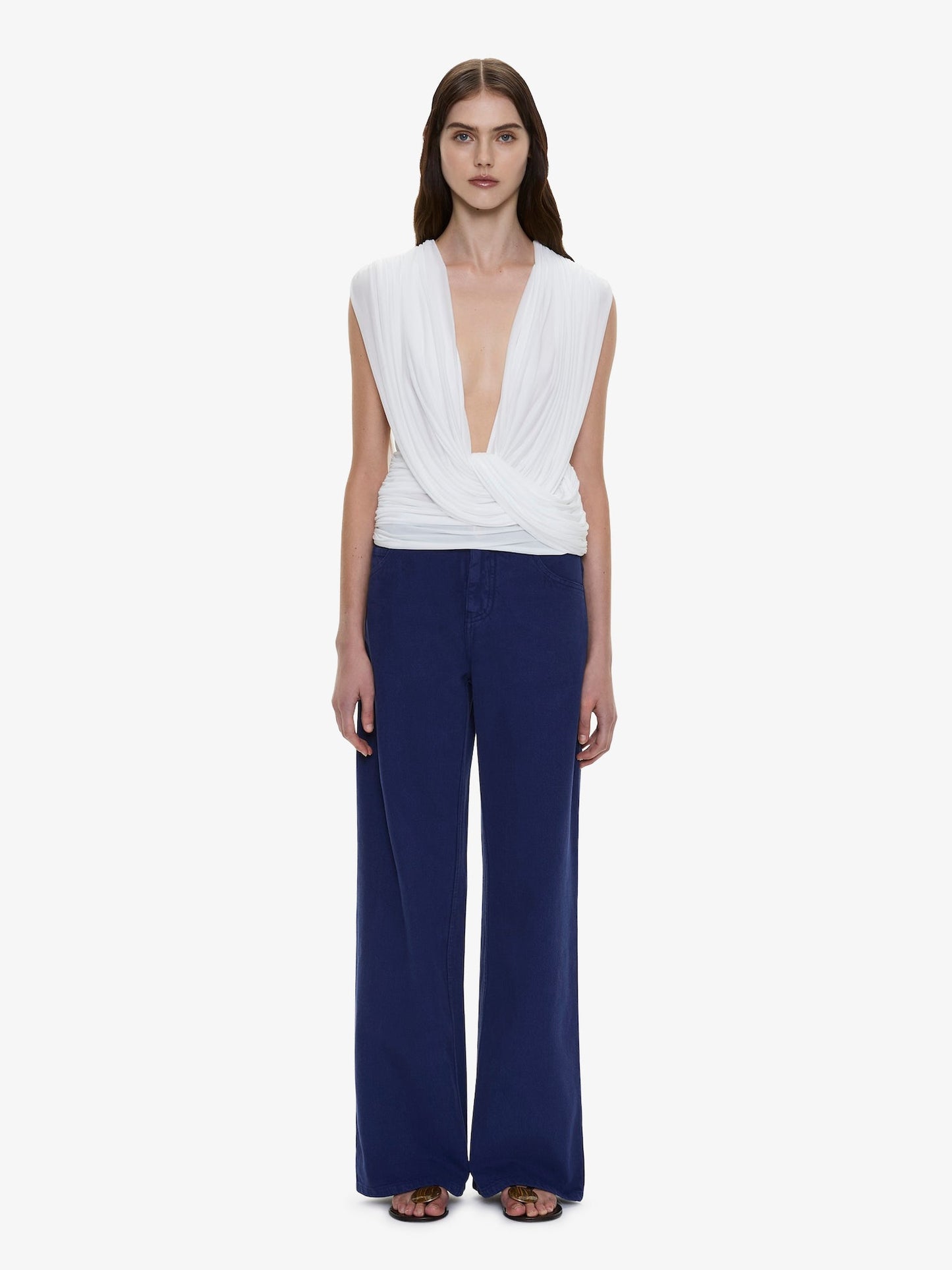 CHRISTOPHER ESBER Ripple Drape Top (White)