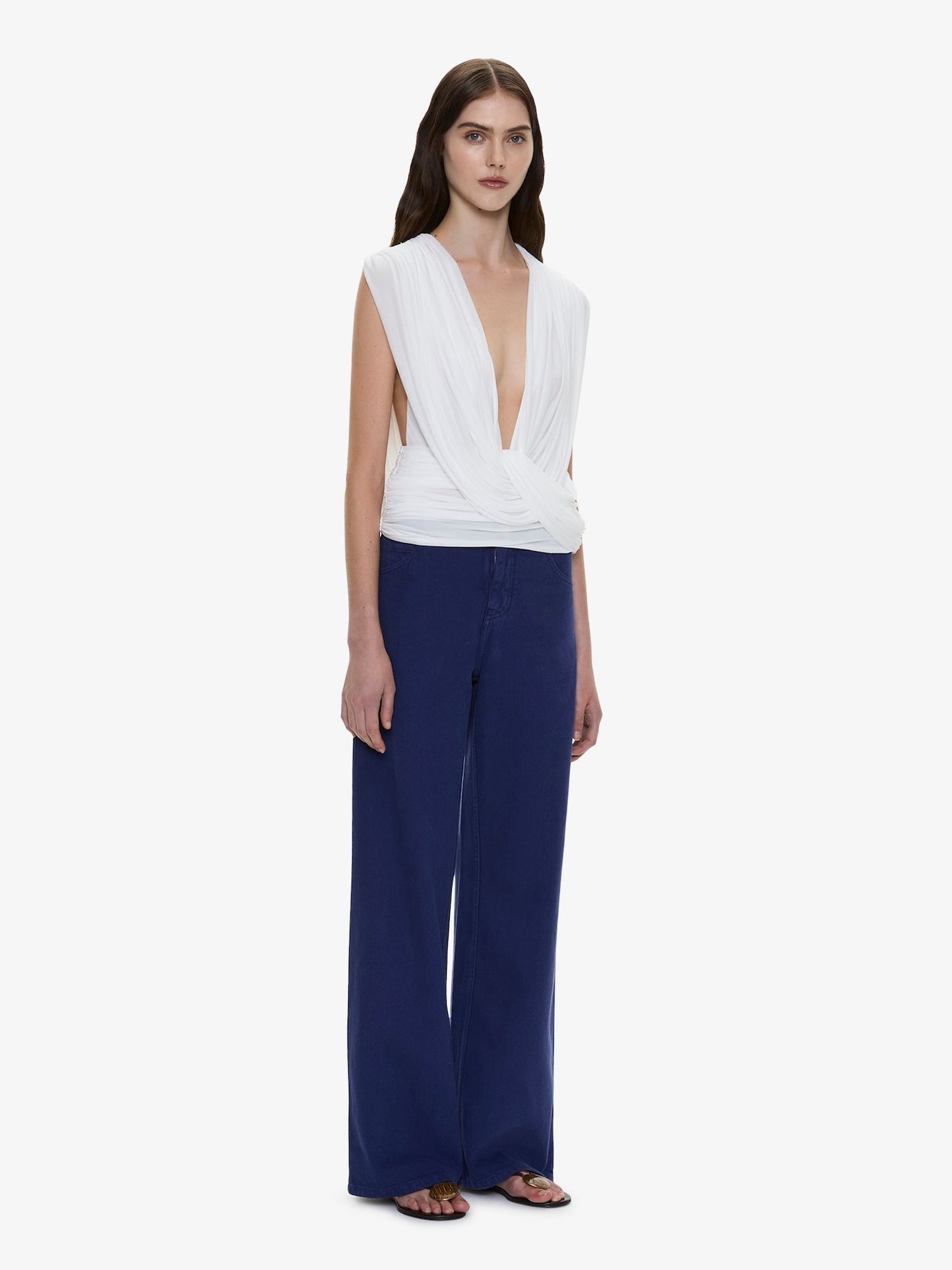 CHRISTOPHER ESBER Ripple Drape Top (White)