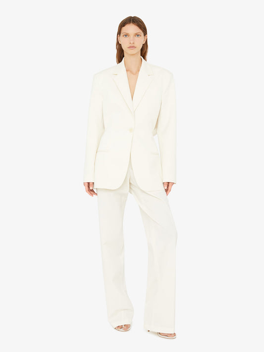 Image of Dresses. Product name - Redux Heavy Twill Trouser in White colour by brand - Christopher Esber