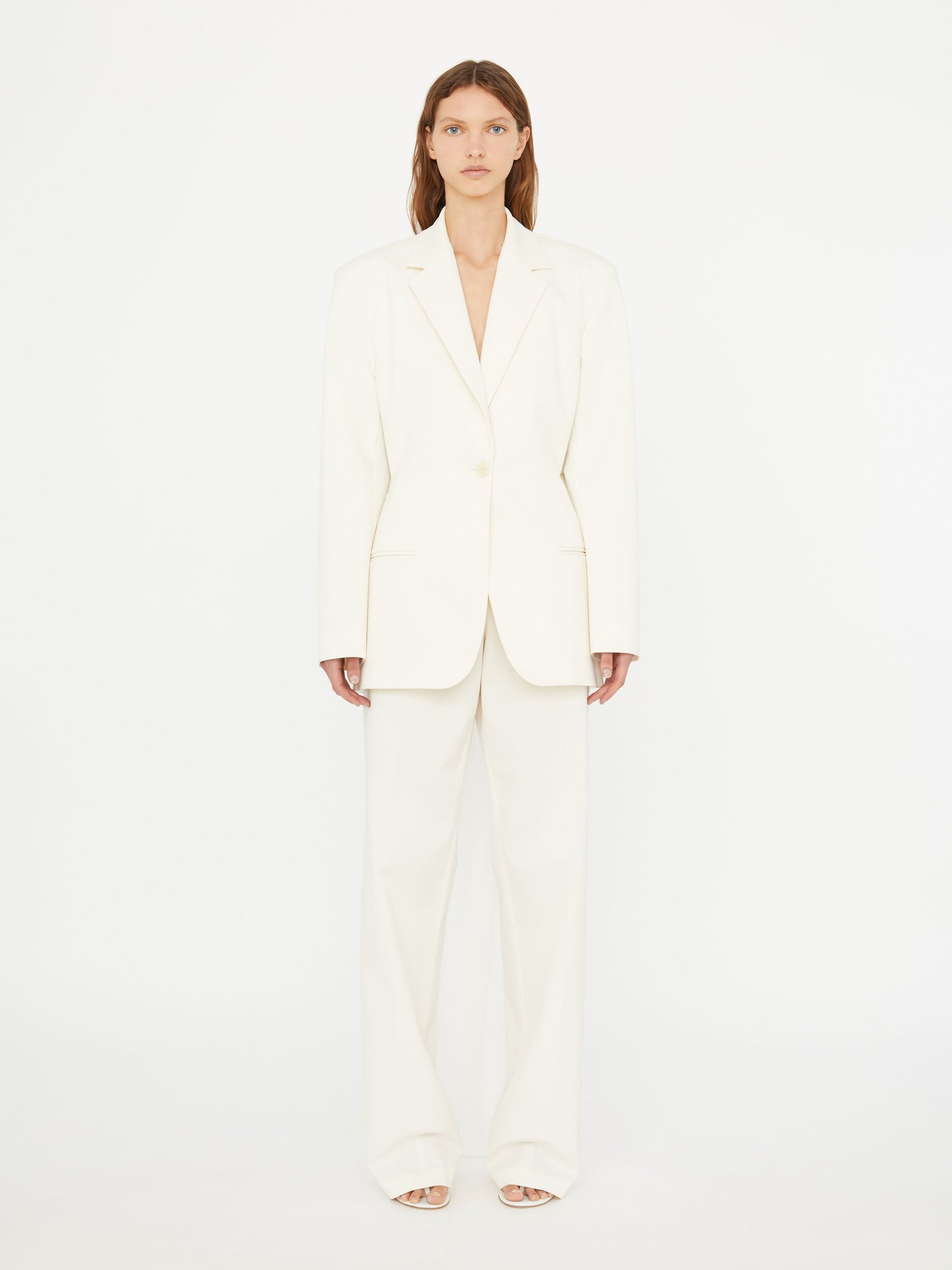 Image of Dresses. Productname: Christopher Esber Intimate Bow Back Twill Blazer in White colour by brand - Christopher Esber