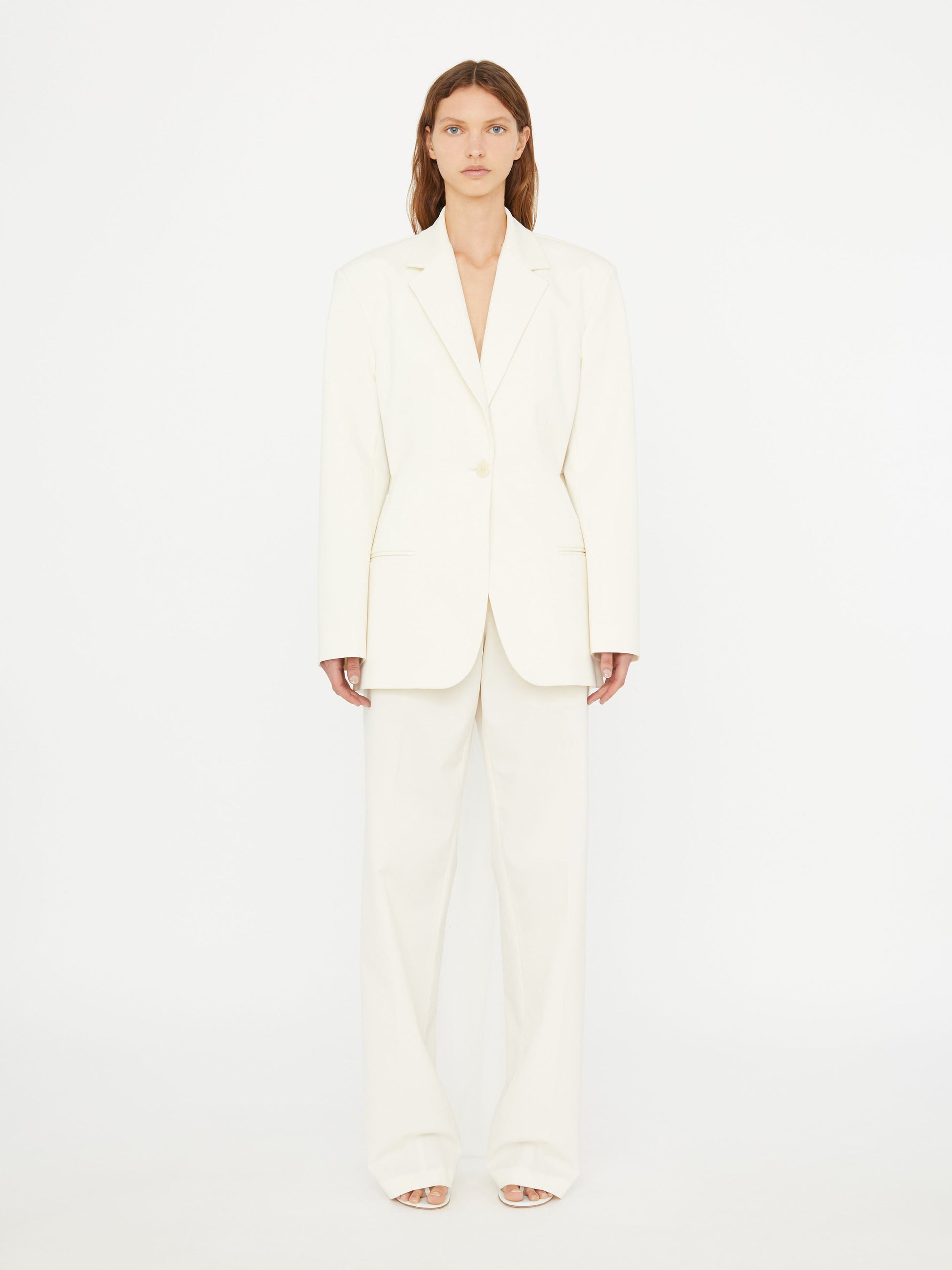 Image of Dresses. Productname: Christopher Esber Intimate Bow Back Twill Blazer in White colour by brand - Christopher Esber